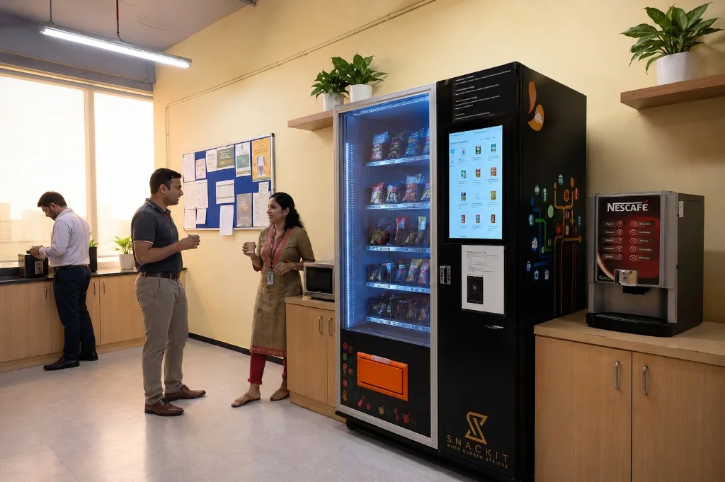 Snackit vending machine in cafeteria breakroom