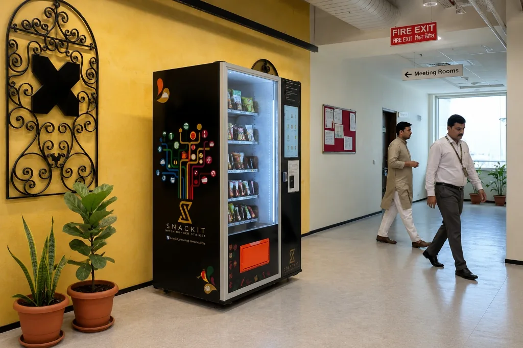 Snackit vending machine in office corridor