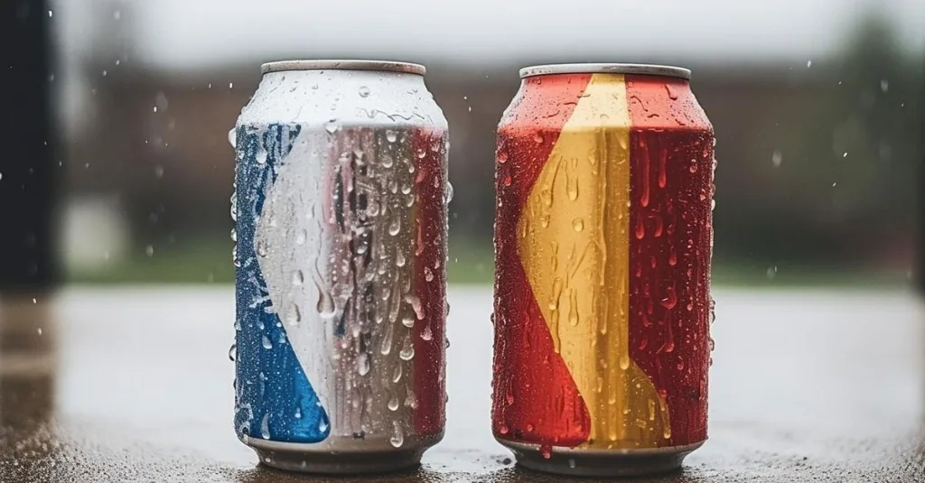 Chilled condensation soda cans